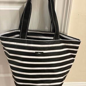 Scout Black and White Striped Medium Tote